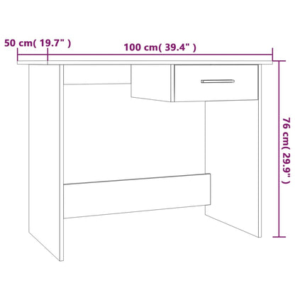 vidaXL Desk Grey Sonoma 100x50x76 cm Engineered Wood