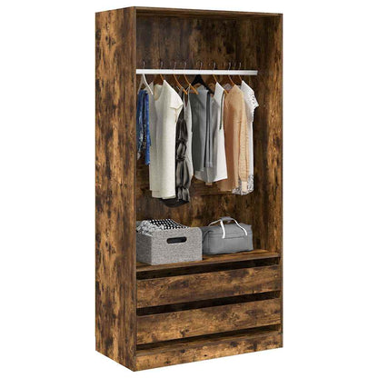 vidaXL Wardrobe Smoked Oak 100x50x200 cm Engineered Wood