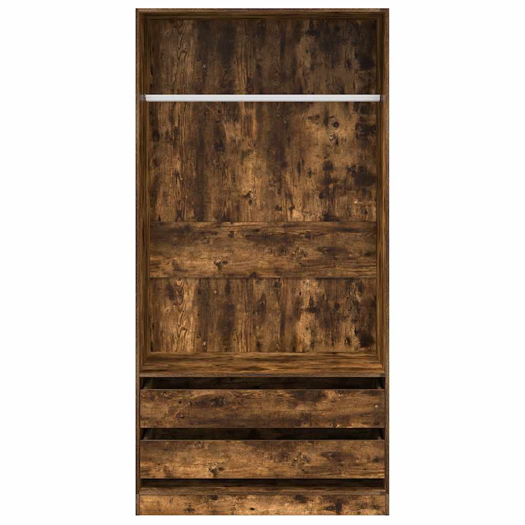 vidaXL Wardrobe Smoked Oak 100x50x200 cm Engineered Wood