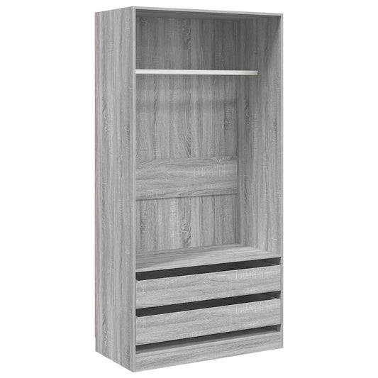 815346 vidaXL Wardrobe Grey Sonoma 100x50x200 cm Engineered Wood