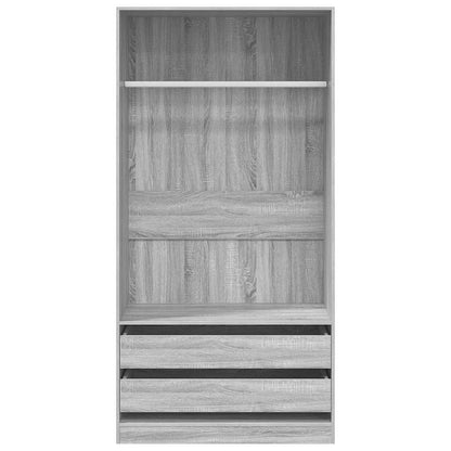 815346 vidaXL Wardrobe Grey Sonoma 100x50x200 cm Engineered Wood