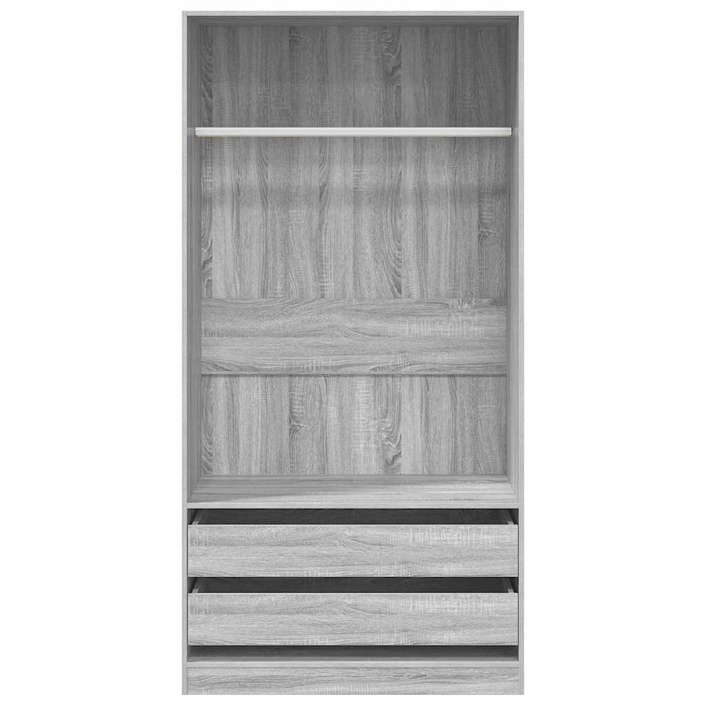 815346 vidaXL Wardrobe Grey Sonoma 100x50x200 cm Engineered Wood