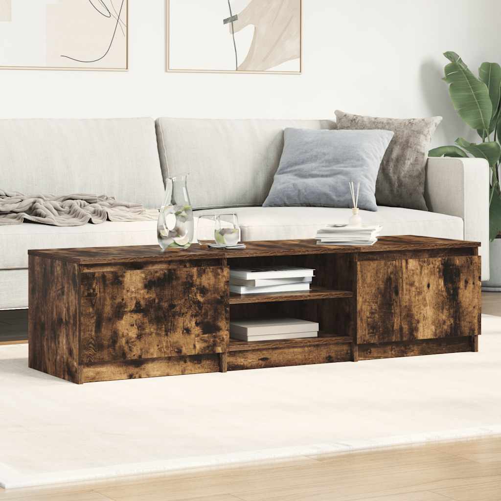 vidaXL TV Cabinet Smoked Oak 140x40x35.5 cm Engineered Wood