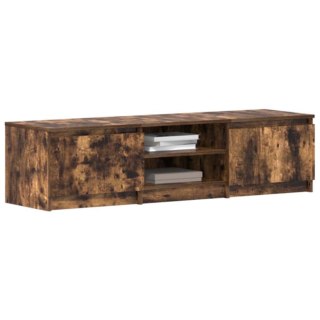 vidaXL TV Cabinet Smoked Oak 140x40x35.5 cm Engineered Wood
