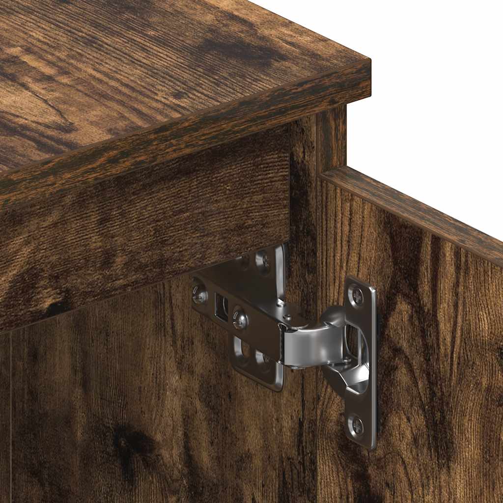 vidaXL TV Cabinet Smoked Oak 140x40x35.5 cm Engineered Wood
