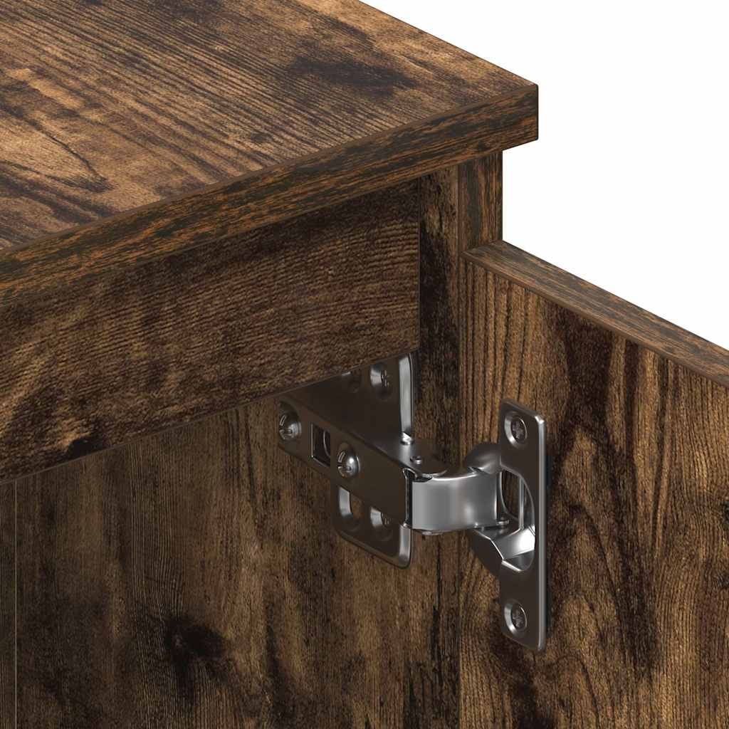 vidaXL TV Cabinet Smoked Oak 140x40x35,5 cm Engineered Wood