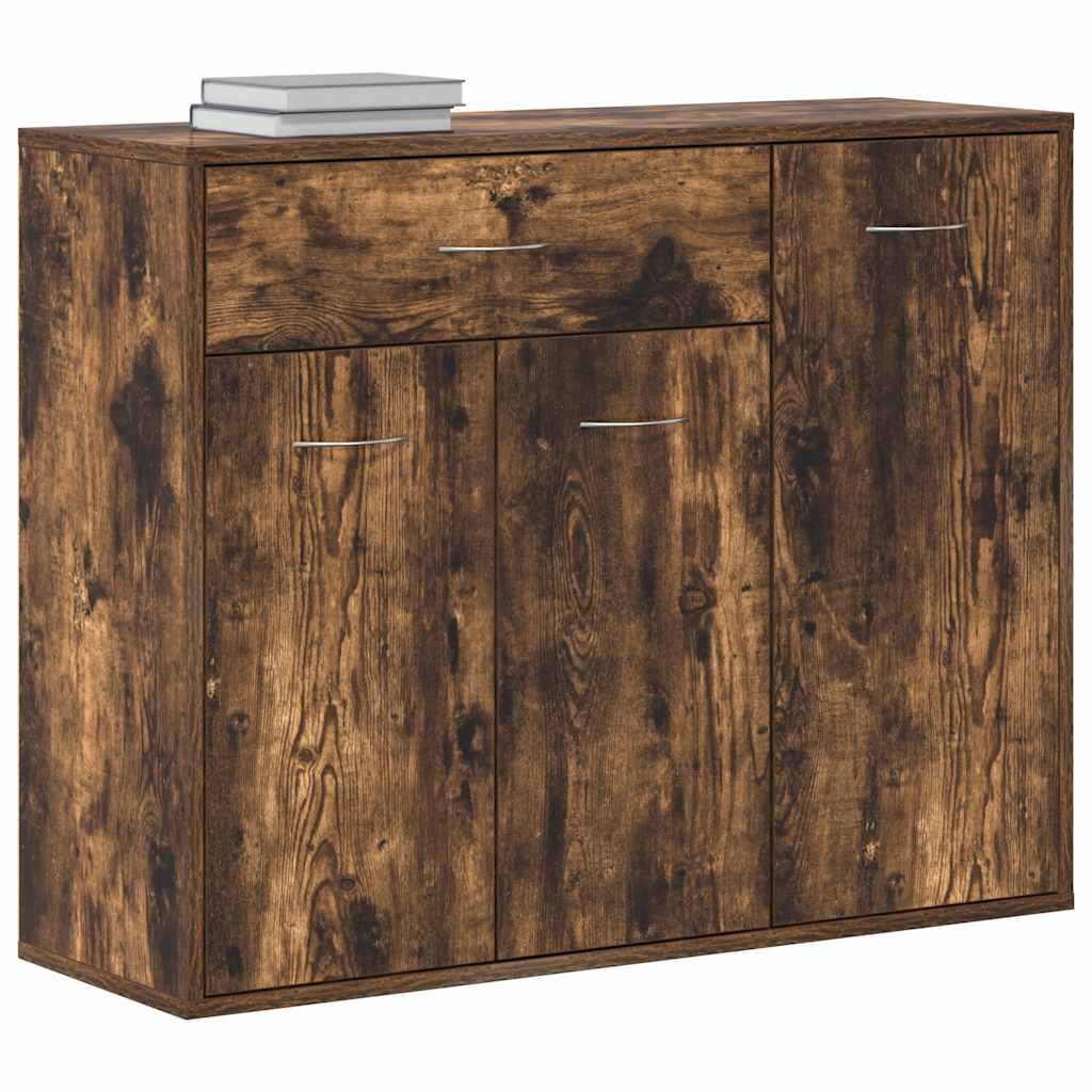 vidaXL Sideboard Smoked Oak 88x30x70 cm Engineered Wood