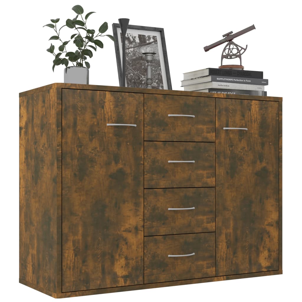 815369 vidaXL Sideboard Smoked Oak 88x30x65 cm Engineered Wood