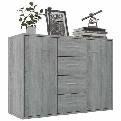 815370 vidaXL Sideboard Grey Sonoma 88x30x65 cm Engineered Wood