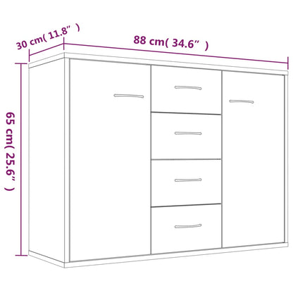 vidaXL Sideboard Grey Sonoma 88x30x65 cm Engineered Wood