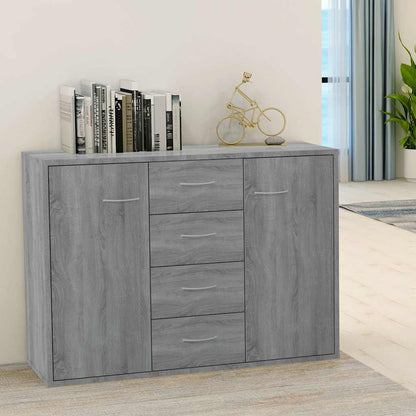 815370 vidaXL Sideboard Grey Sonoma 88x30x65 cm Engineered Wood