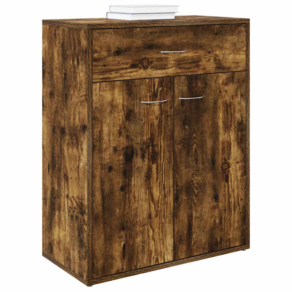 vidaXL Sideboard Smoked Oak 60x30x75 cm Engineered Wood