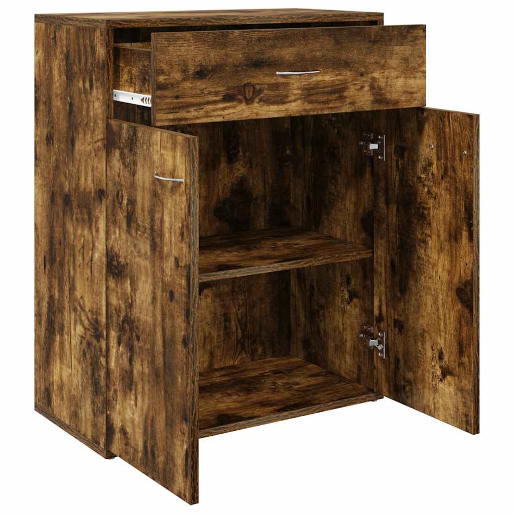 vidaXL Sideboard Smoked Oak 60x30x75 cm Engineered Wood