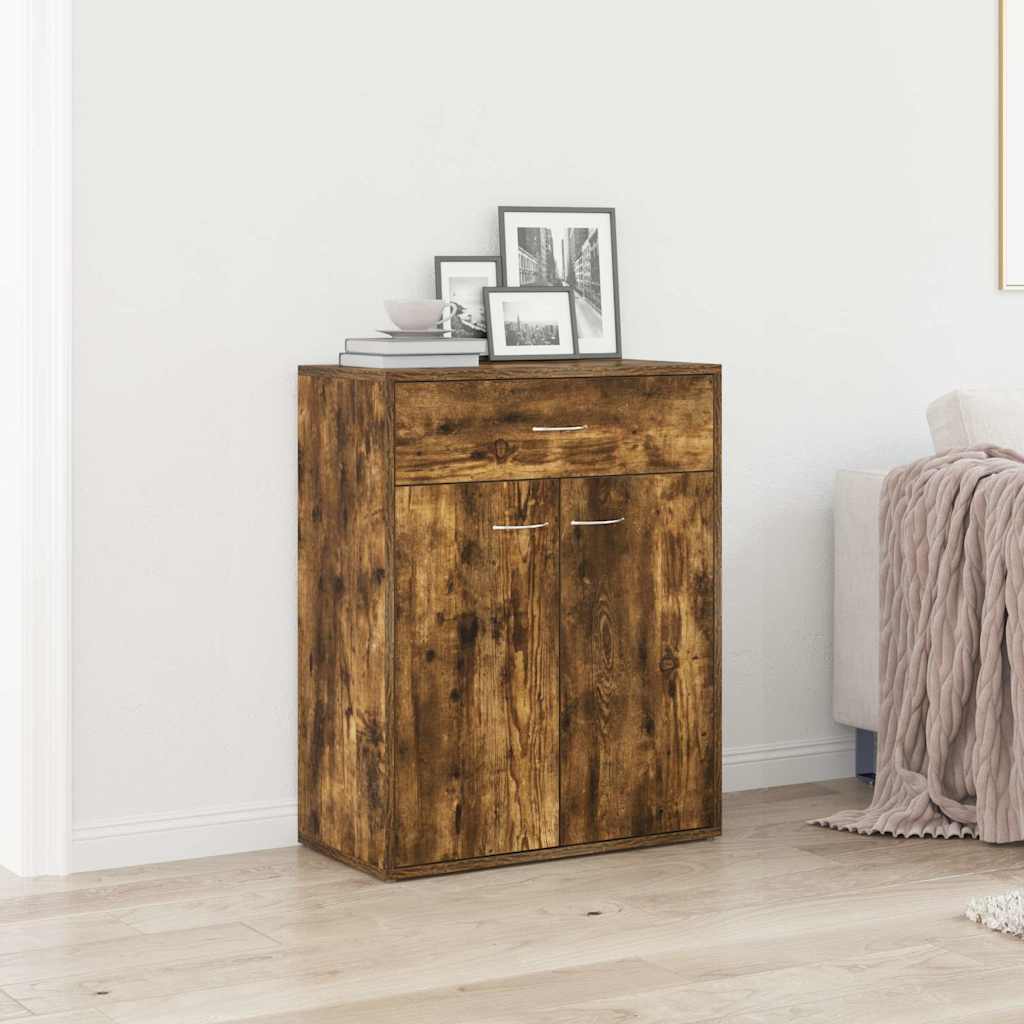 vidaXL Sideboard Smoked Oak 60x30x75 cm Engineered Wood