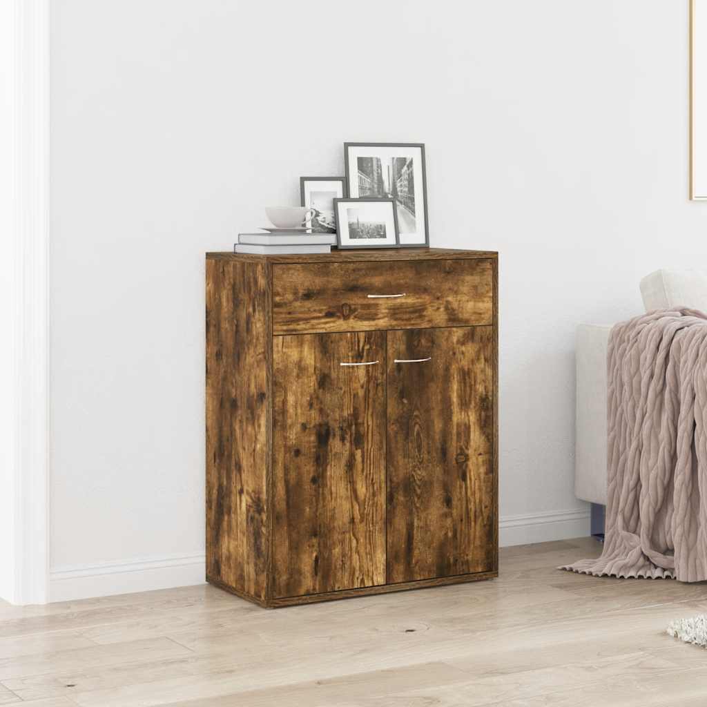 vidaXL Sideboard Smoked Oak 60x30x75 cm Engineered Wood