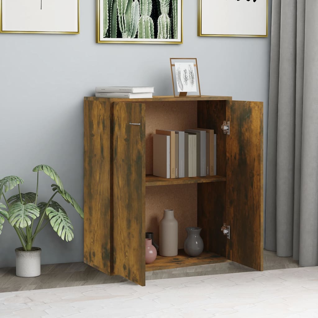 vidaXL Sideboard Smoked Oak 60x30x75 cm Engineered Wood