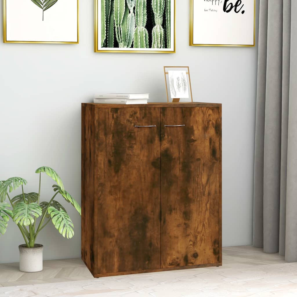 vidaXL Sideboard Smoked Oak 60x30x75 cm Engineered Wood