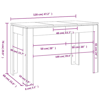 vidaXL Dining Table | Smoked oak | Engineered wood | Medium | Dining Table