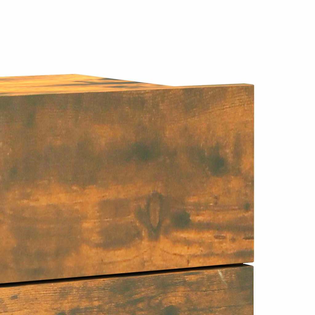 vidaXL Bedside Cabinet Smoked Oak 40x30x30 cm Engineered Wood