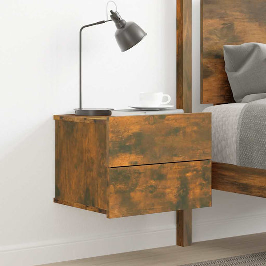vidaXL Bedside Cabinet Smoked Oak 40x30x30 cm Engineered Wood