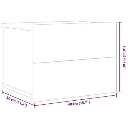 vidaXL Bedside Cabinets 2 pcs Smoked Oak 40x30x30 cm Engineered Wood
