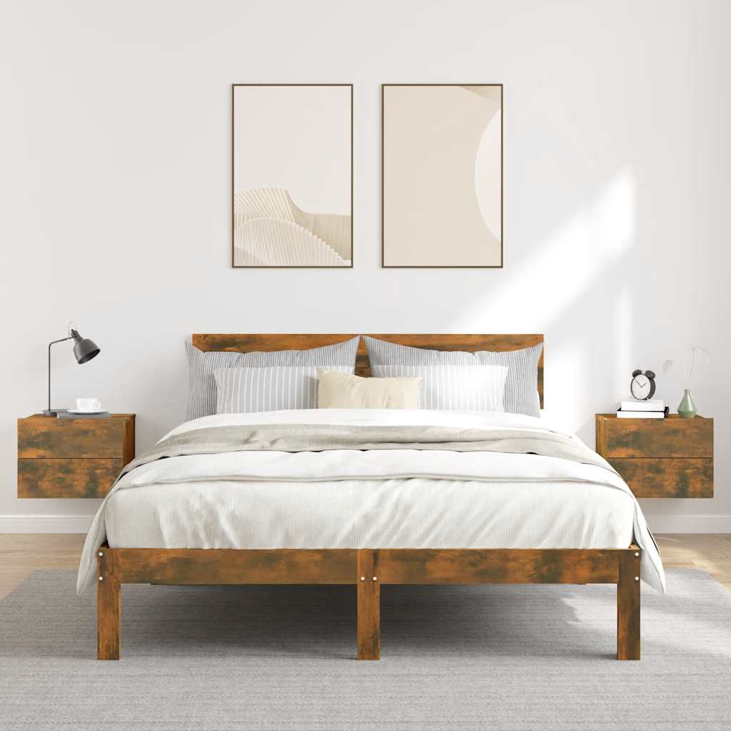 vidaXL Bedside Cabinets 2 pcs Smoked Oak 40x30x30 cm Engineered Wood