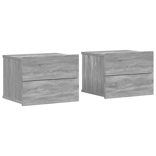 vidaXL Bedside Cabinets 2 pcs Grey Sonoma 40x30x30 cm Engineered Wood