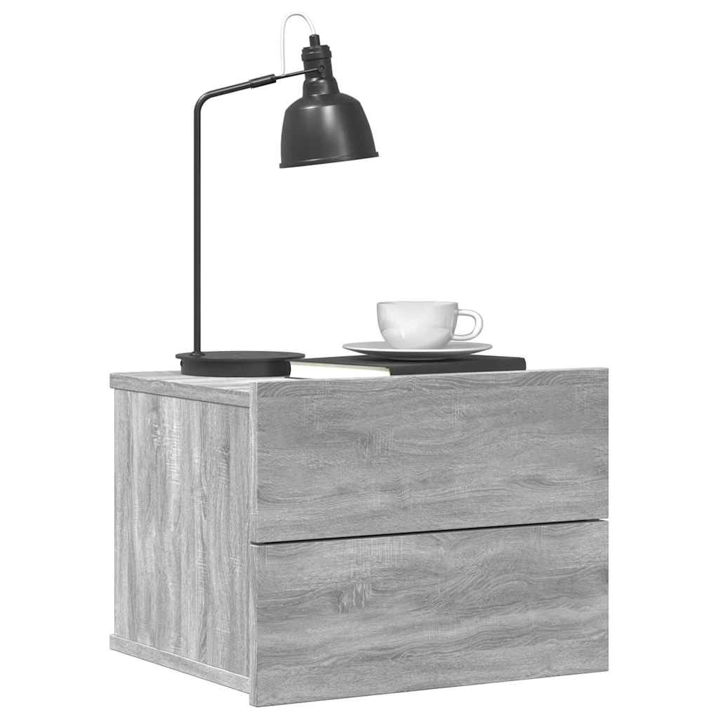 vidaXL Bedside Cabinets 2 pcs Grey Sonoma 40x30x30 cm Engineered Wood