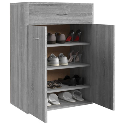 vidaXL Shoe Cabinet Grey Sonoma 60x35x84 cm Engineered Wood