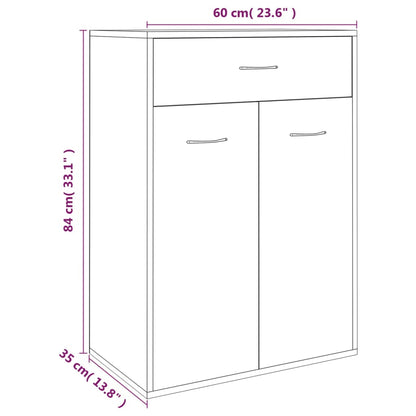 vidaXL Shoe Cabinet Grey Sonoma 60x35x84 cm Engineered Wood