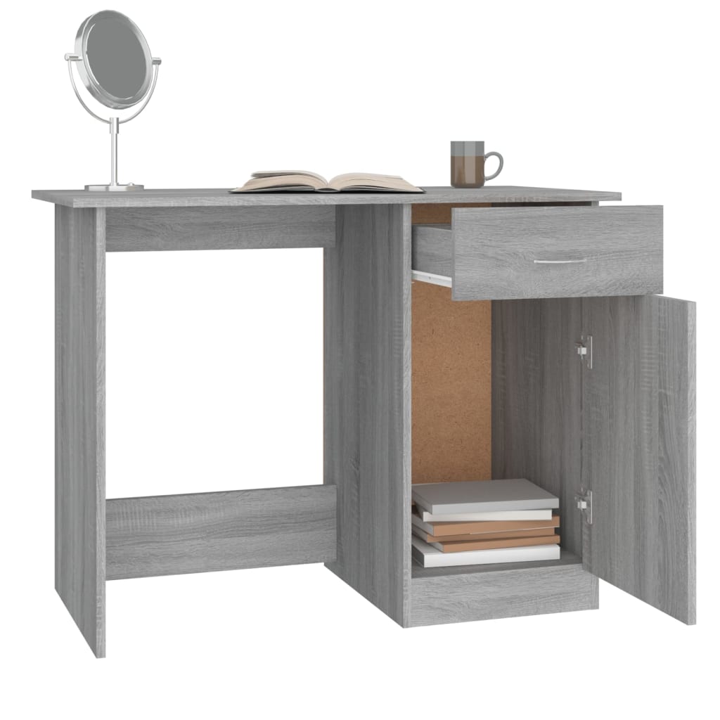 vidaXL Desk Grey Sonoma 100x50x76 cm Engineered Wood