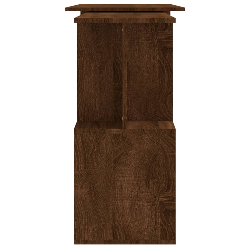 vidaXL Corner Desk Brown Oak 200x50x76 cm Engineered Wood