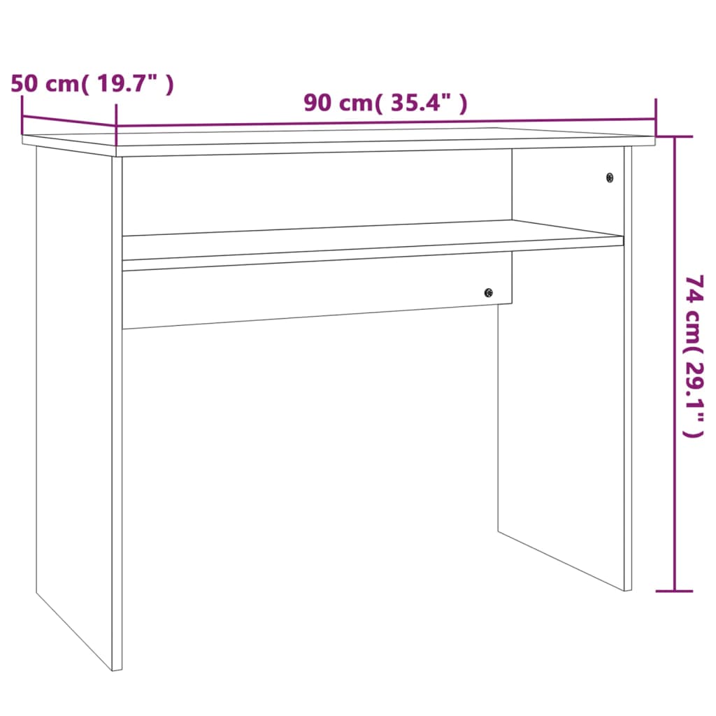 vidaXL Desk Grey Sonoma 90x50x74 cm Engineered Wood