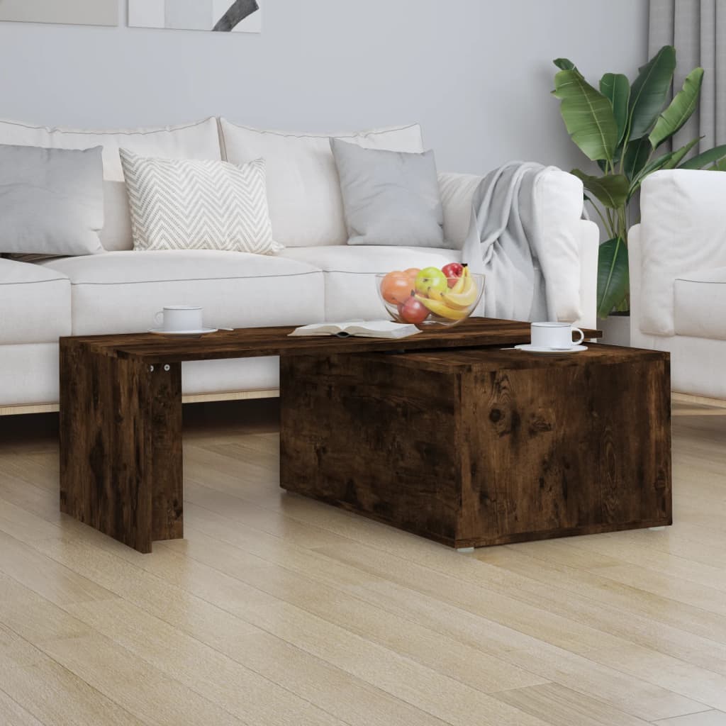 vidaXL Coffee Table Smoked Oak 150x50x35 cm Engineered Wood
