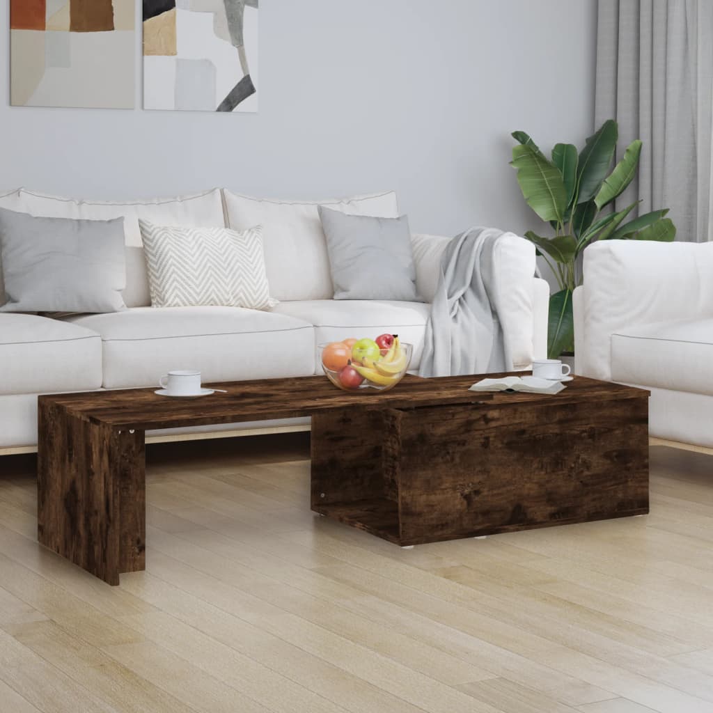 vidaXL Coffee Table Smoked Oak 150x50x35 cm Engineered Wood