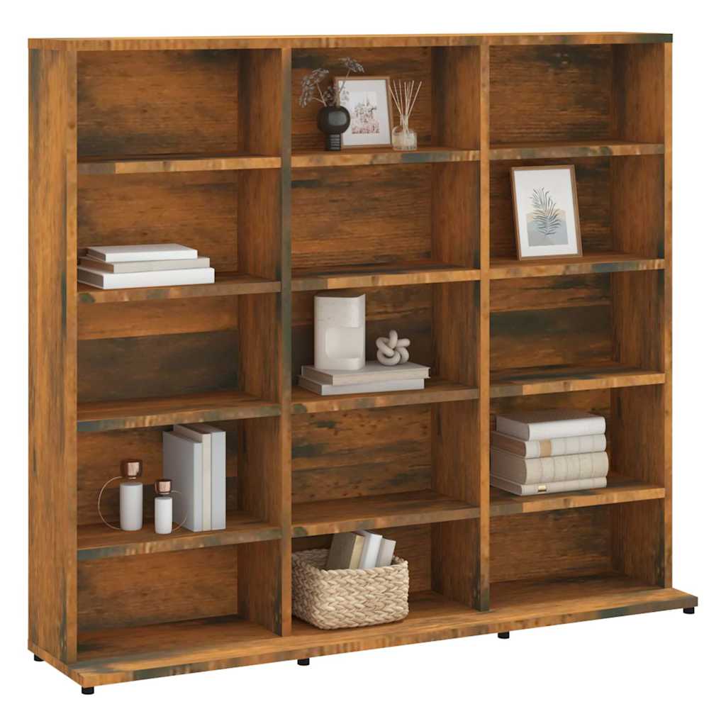 vidaXL CD Cabinet Smoked Oak 100x23x89,5 cm Engineered Wood