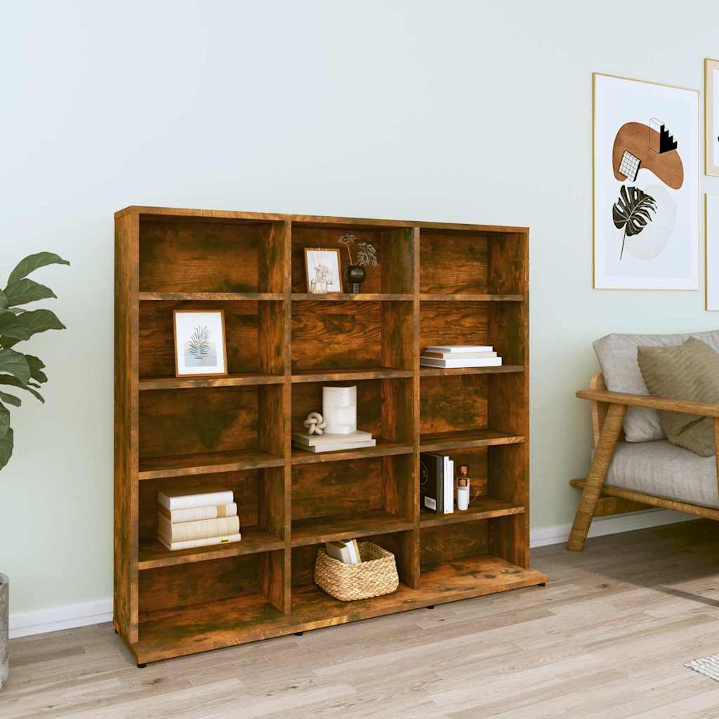 vidaXL CD Cabinet Smoked Oak 100x23x89,5 cm Engineered Wood
