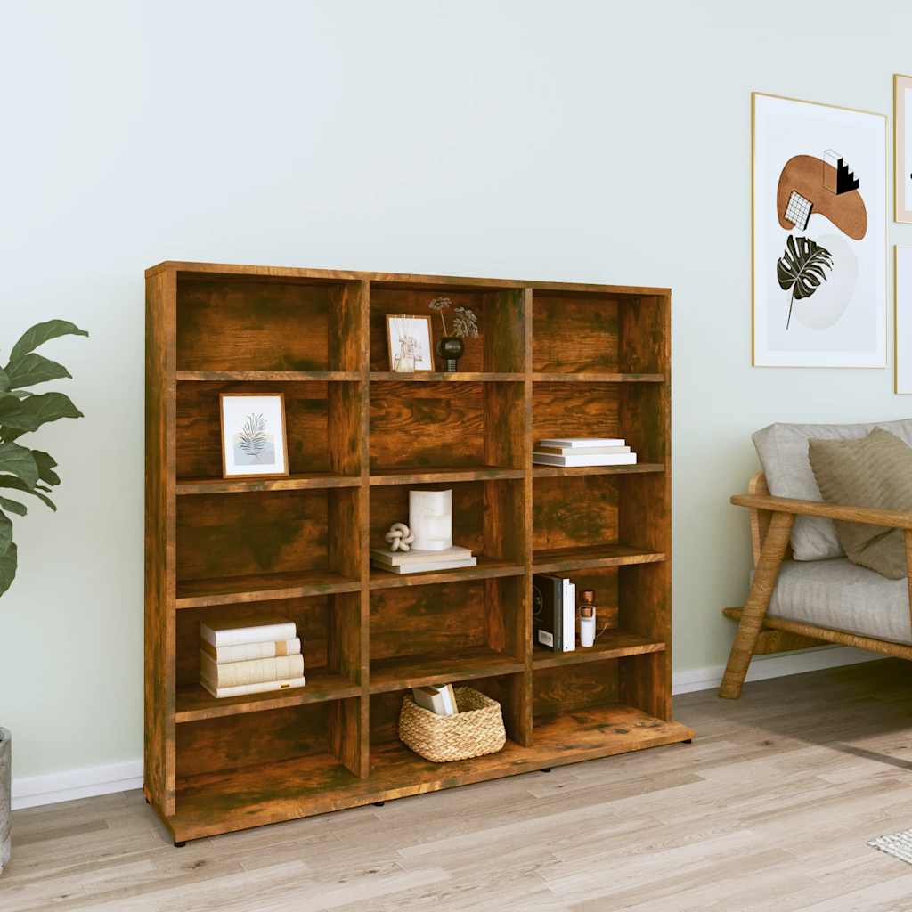 vidaXL CD Cabinet Smoked Oak 100x23x89.5 cm Engineered Wood