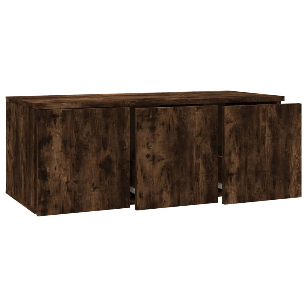 vidaXL TV Cabinet Smoked Oak 80x34x30 cm Engineered Wood