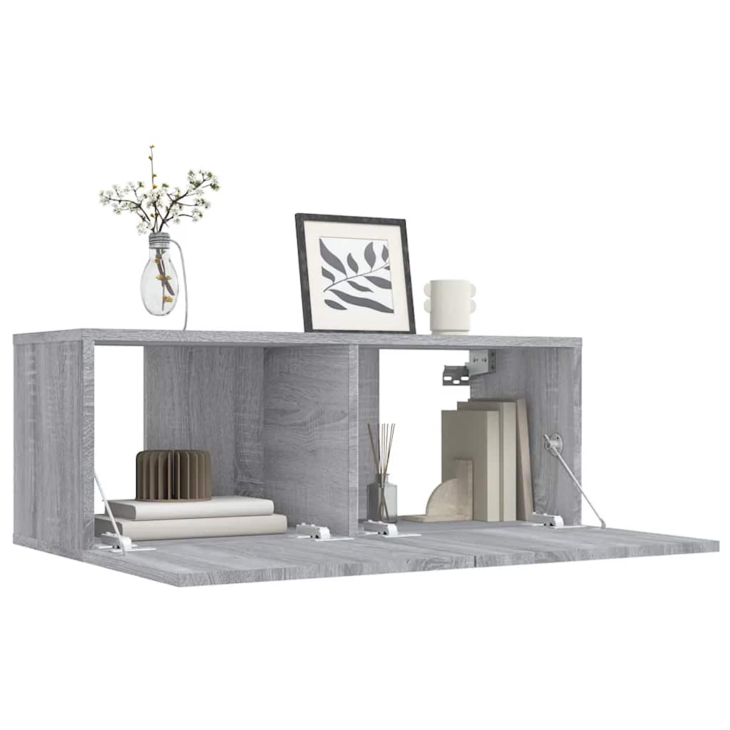 vidaXL TV Cabinet Grey Sonoma 80x30x30 cm Engineered Wood