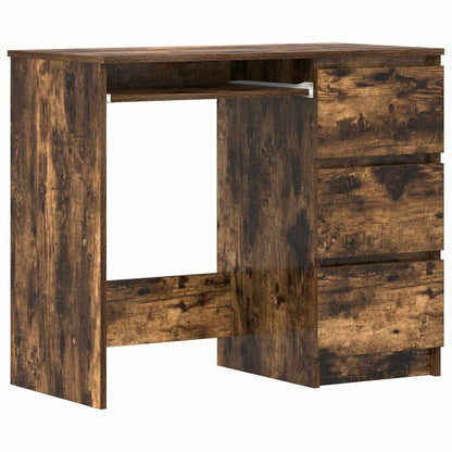 vidaXL Desk Smoked Oak 90x45x76 cm Engineered Wood