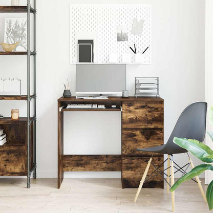 vidaXL Desk Smoked Oak 90x45x76 cm Engineered Wood
