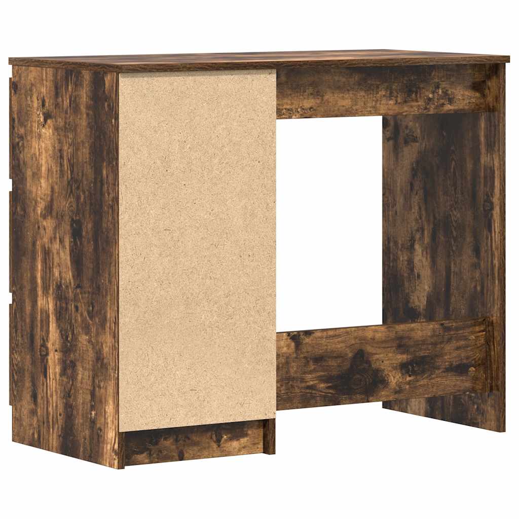 vidaXL Desk Smoked Oak 90x45x76 cm Engineered Wood