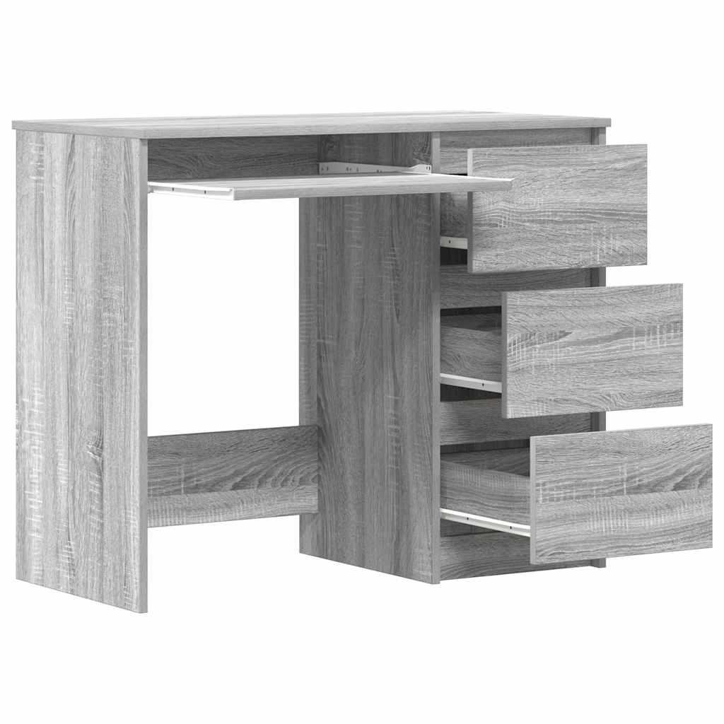 vidaXL Desk Grey Sonoma 90x45x76 cm Engineered Wood
