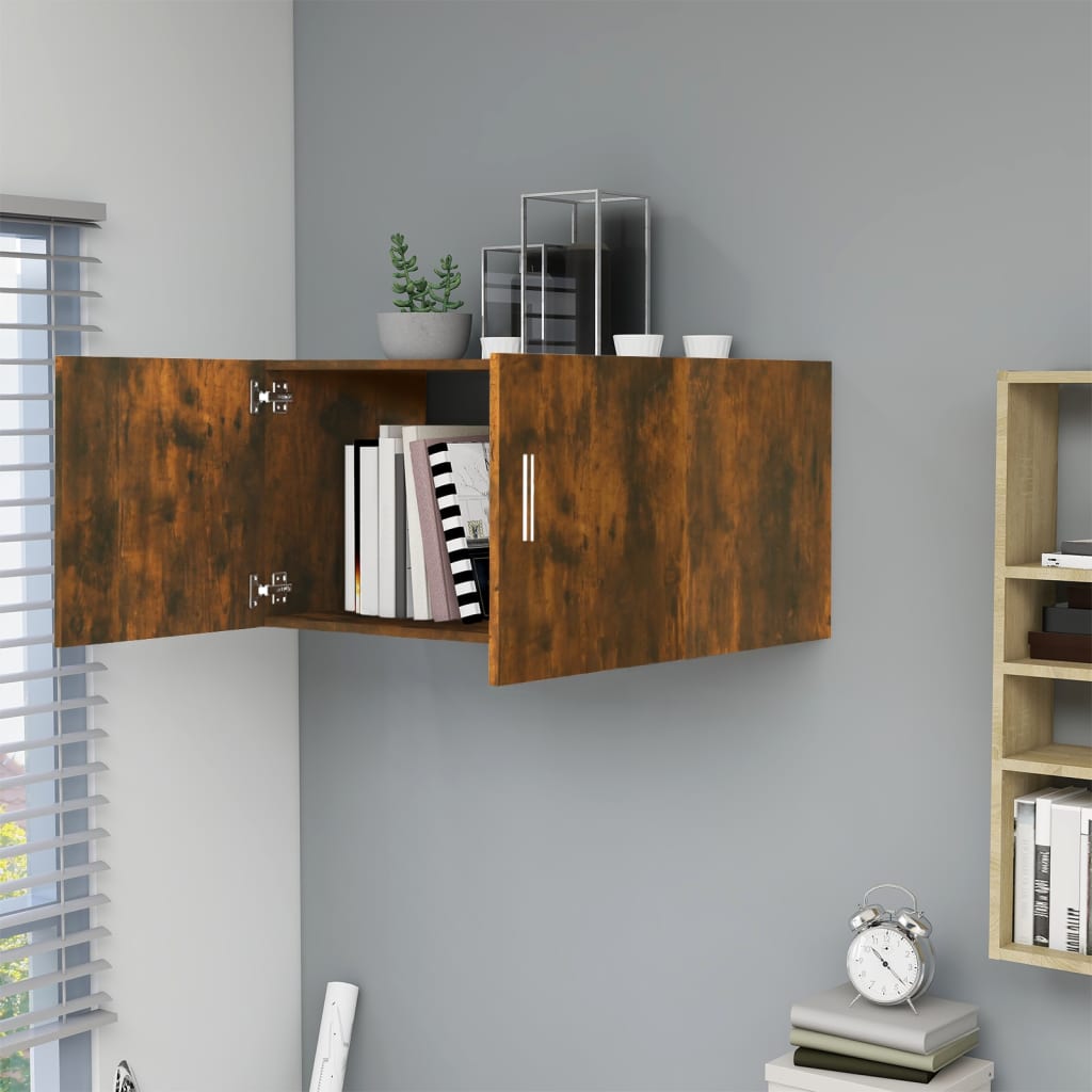 vidaXL Wall Mounted Cabinet Smoked Oak 80x39x40 cm Engineered Wood