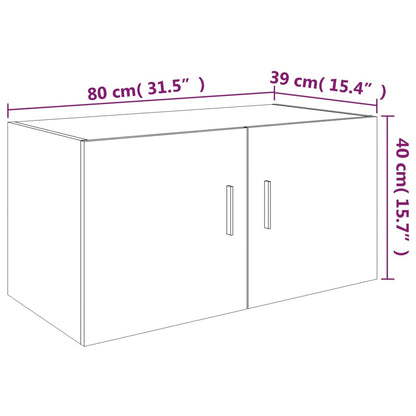 vidaXL Wall Mounted Cabinet Smoked Oak 80x39x40 cm Engineered Wood