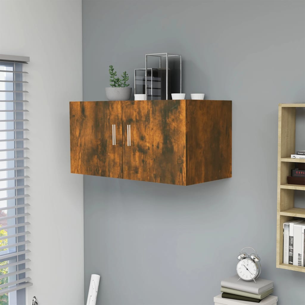 vidaXL Wall Mounted Cabinet Smoked Oak 80x39x40 cm Engineered Wood