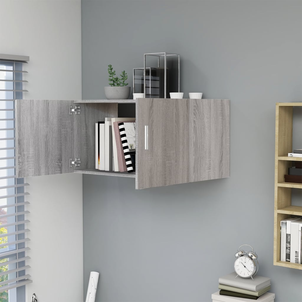 vidaXL Wall Mounted Cabinet Grey Sonoma 80x39x40 cm Engineered Wood