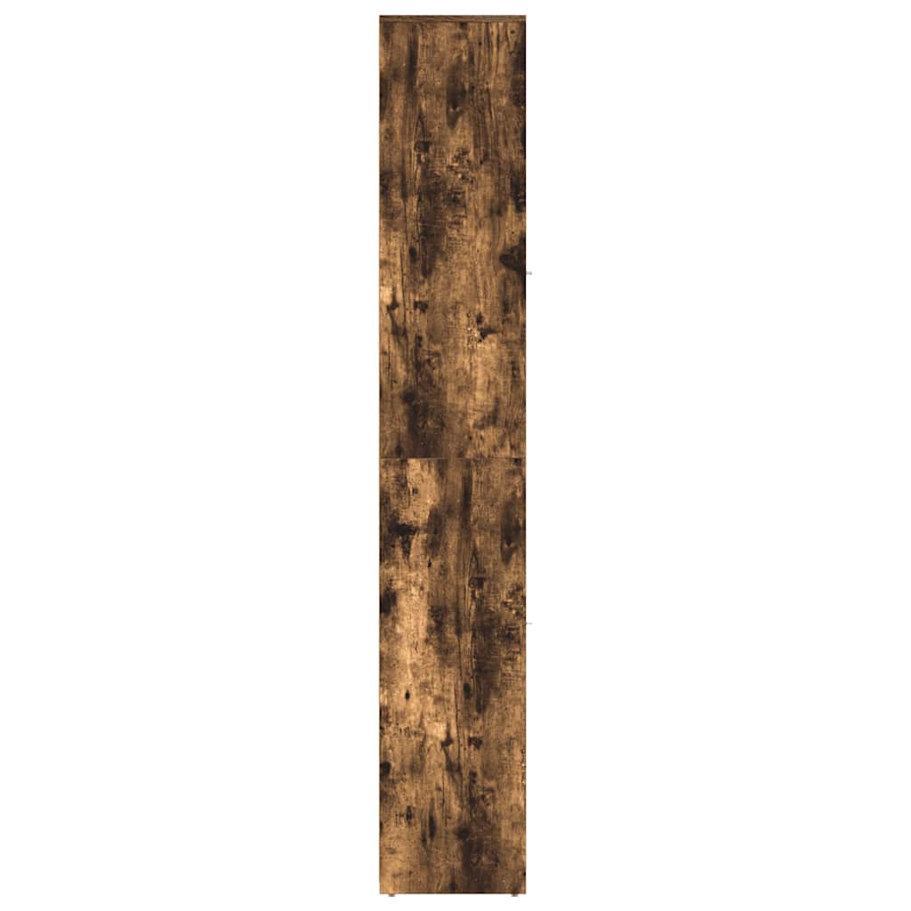 vidaXL Bathroom Cabinet Smoked Oak 30x30x183.5 cm Engineered Wood