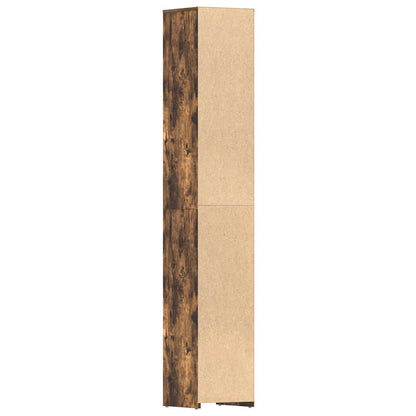 vidaXL Bathroom Cabinet Smoked Oak 30x30x183.5 cm Engineered Wood